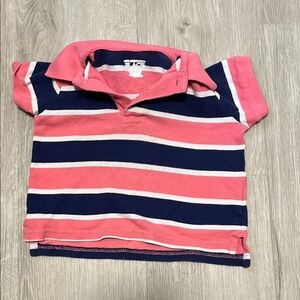 4/$30 Place Kids Striped Polo Shirt - Pink and Blue 12-18M